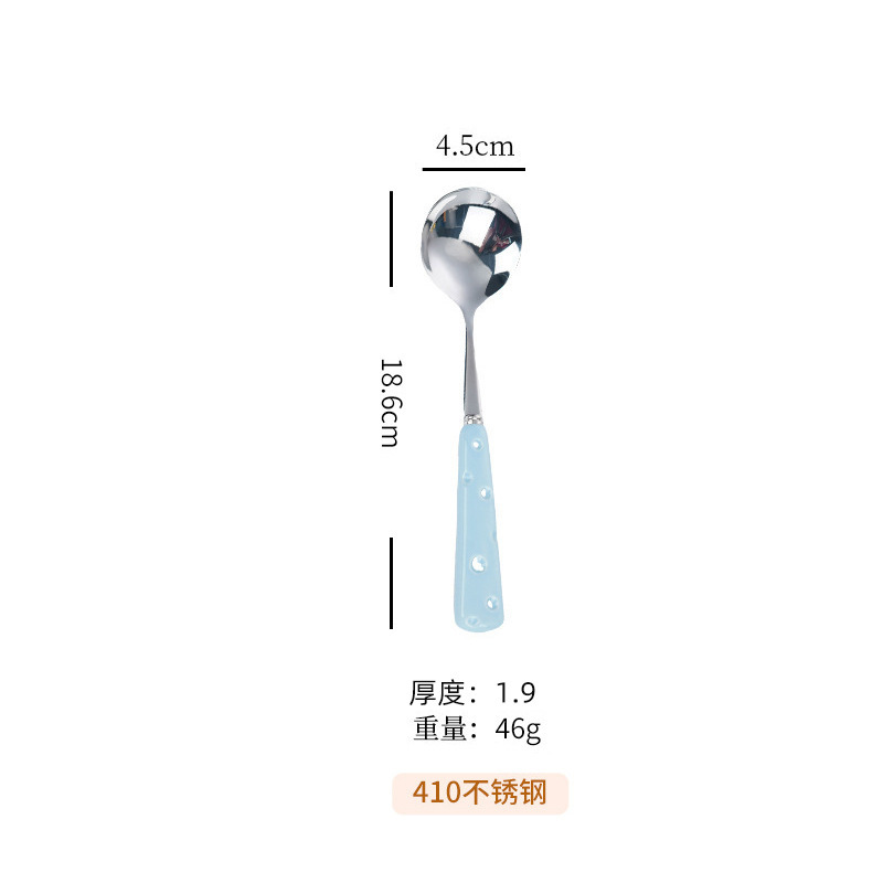 304ステンレスナイフフォークスプーン4点セット高颜値チーズ柄洋食食器家庭用ステーキナイフフォークデザートスプーン|undefined
