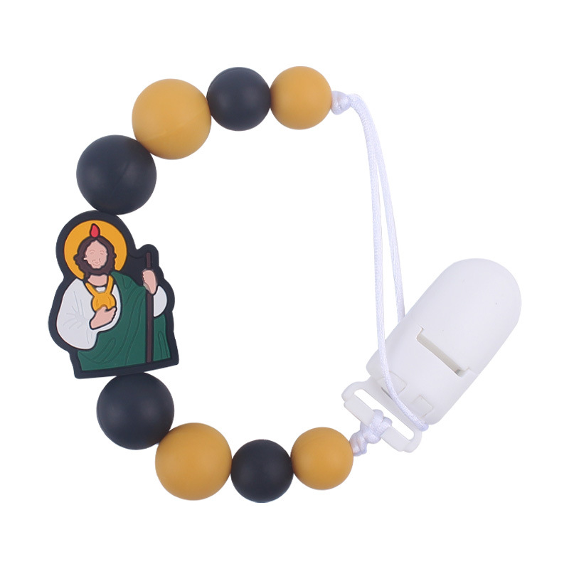 Nuevo bebé de dibujos animados animal pequeño mordedor creativo DIY lindo silicona mordedura molar Cadena de pezón cadena anti-caída