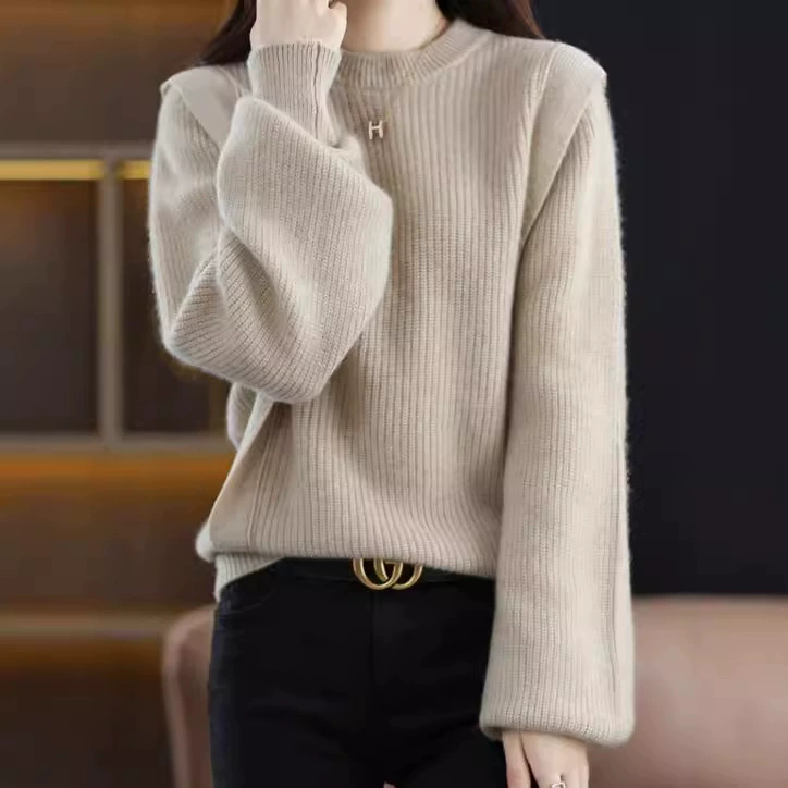 Южная Корея осень и зима новый поддельный двухкомпонентный свитер женский округлый воротник рыхлый, более толстый темперамент вязаный кашемировый топ