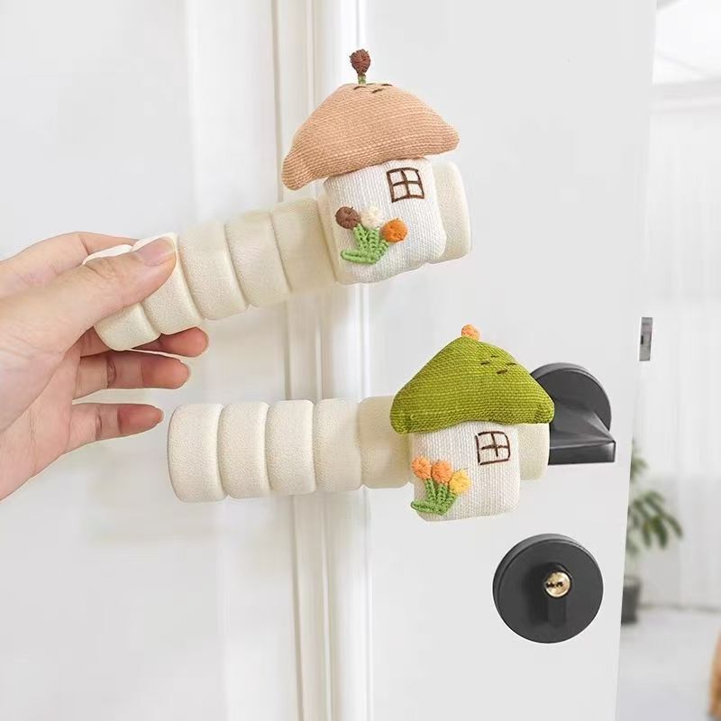 Door Handle Anti-Collision Protective Cover Cute Creative Handle Decoration Winter Anti-Static Bedroom Entrance Door Handle Cover