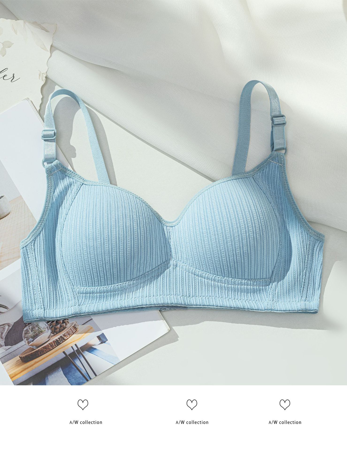 [Comercio electrónico transfronterizo] Macarons, recolección lateral transpirable, recolección, colección superior, leche auxiliar, ropa interior antiflacidez, sujetador de texto para niña