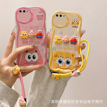 适用iphone8手机壳7plus立体公仔6s卡通软壳苹果se手绳手机保护套