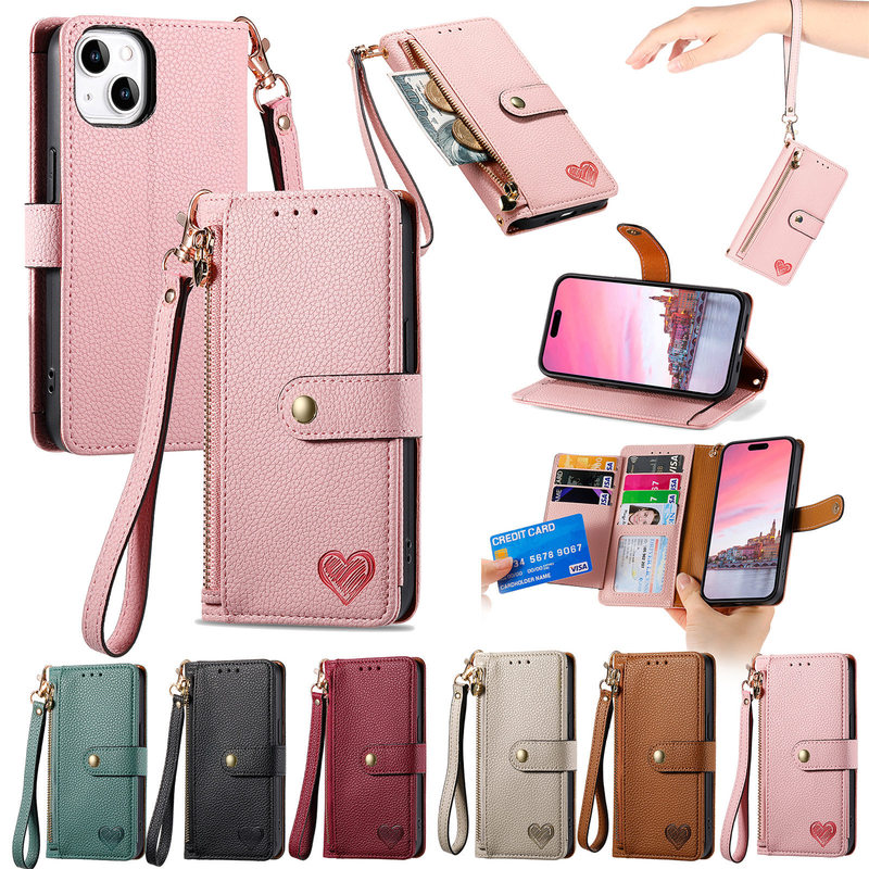 Suitable for iPhone 18 Pro Max Phone Case, Full-Cover Lychee Pattern, 16 Pro Zipper Card Slot, Apple 17 Protective Case Suitable for iPhone 18 Pro Max Phone Case, Full-Cover Lychee Pattern, 16 Pro Zipper Card Slot, Apple 17 Protective Case
