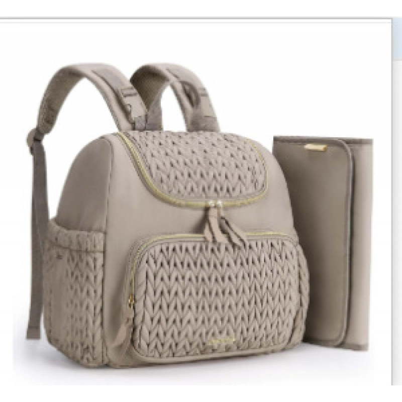 Nueva bolsa de pañales mochila multifuncional bolsa de pañales de quilting con almohadilla de pañales caja de tetas y cinturón de cochecito de bebé