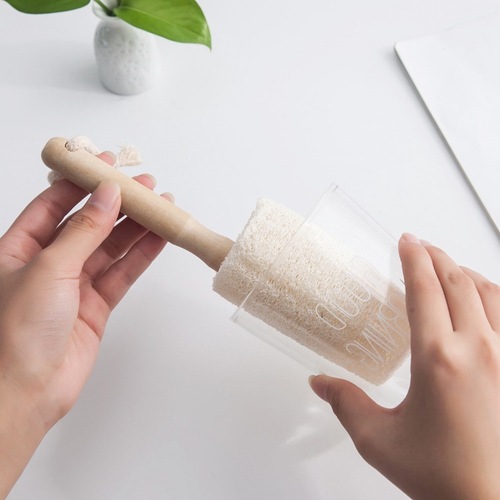 Supplies Loofah Wooden Handle Can Loofah Cup Brush Cup Brush Ball Daily Necessities Household Utensils Cleaning Brush Steel