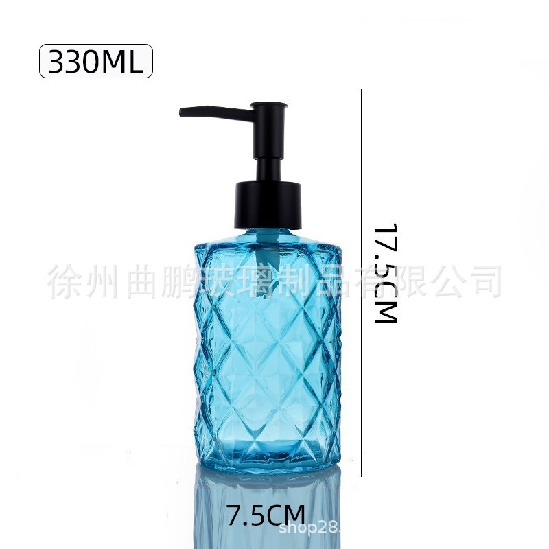 파란색 + 검정색 펌프 헤드, 투명