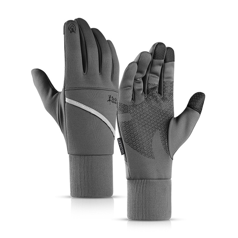 Guantes de pantalla táctil de otoño e invierno para hombre ciclismo al aire libre forrado de lana gruesa cálida a prueba de viento a prueba de frío conveniente antideslizante guantes calientes