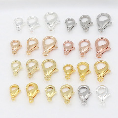 DIY ジュエリー アクセサリー色保持 18 K リアル ゴールド電気メッキ ロブスター バックル ネックレス バックル ブレスレット バックル テール チェーン バックル ファクトリー B98