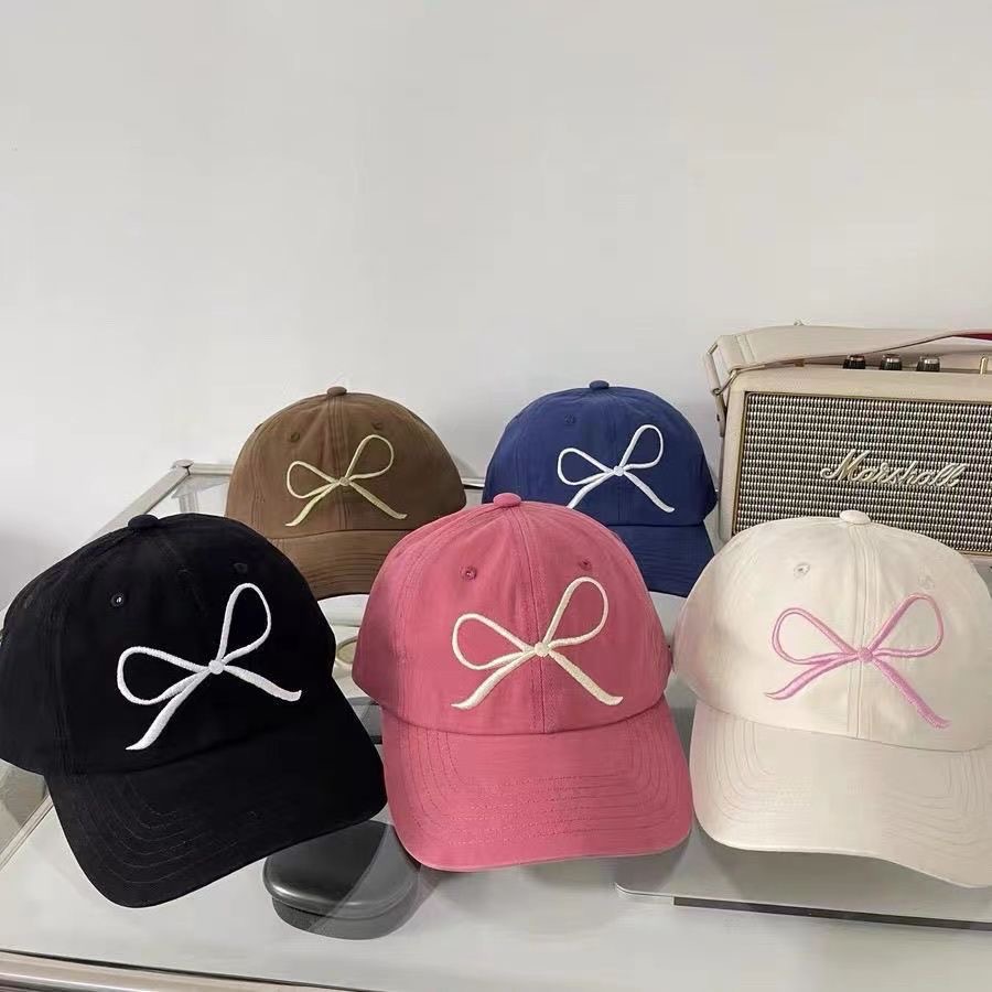 Holiday, Daily, Selfie Occasion Women's Lady Bow Knot Curved Eaves Baseball Cap