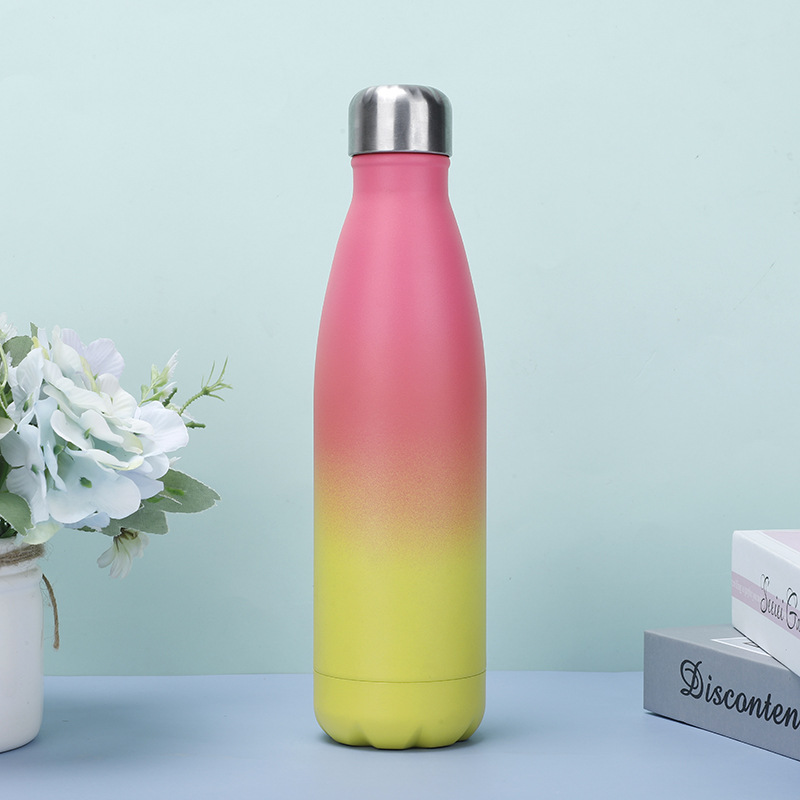 Comercio al por mayor de acero inoxidable ventosa Comercio exterior Amazon botella de boca pequeña portátil deportes al aire libre botella de Coca-Cola personalización