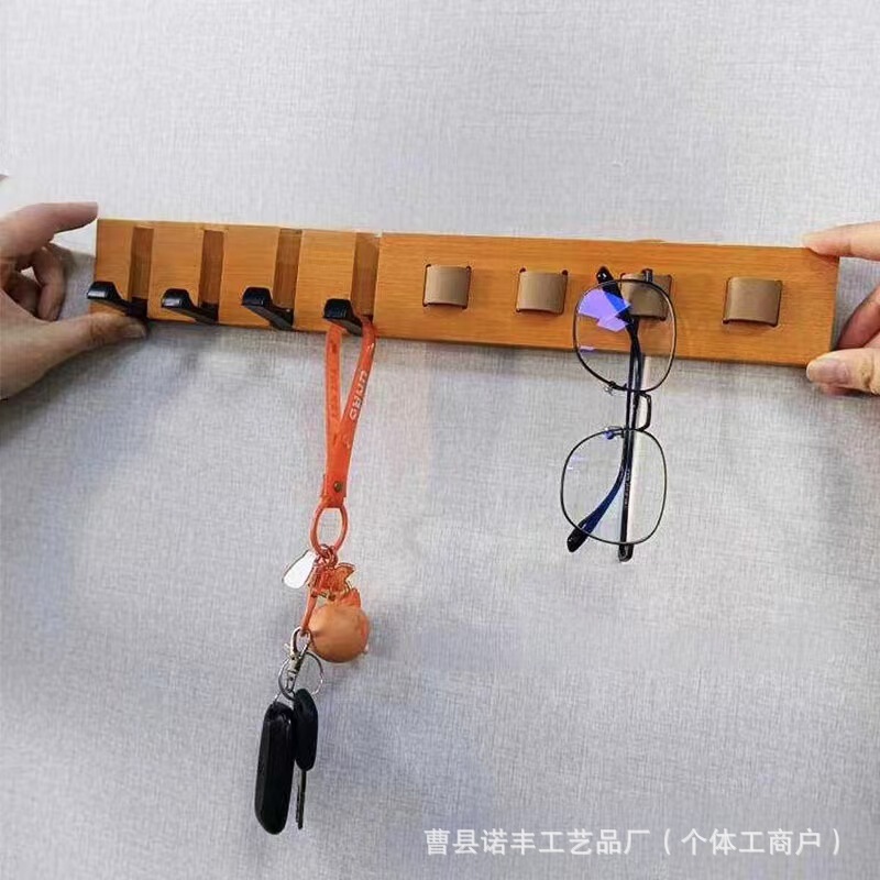 家庭用木製眼鏡収納ラック壁掛け式キーキャップ収納ラックリビング壁面サングラス整理ラック|undefined