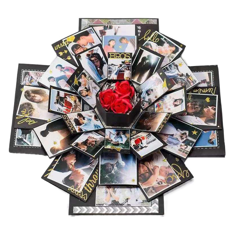Caja de explosión Día de San Valentín sorpresa confesión DIY álbum pareja regalo creativo hecho a mano caja de regalo álbum
