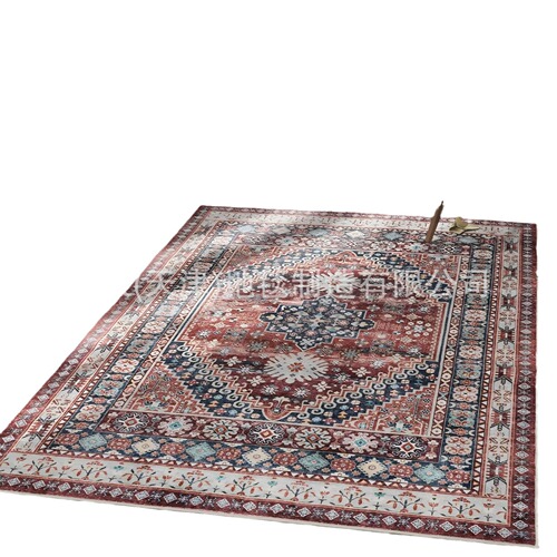 Cross-border retro Persian rug living room stain-resistant and wear-resistant tea table mat bedroom bed side rug B&B hotel decoration mat