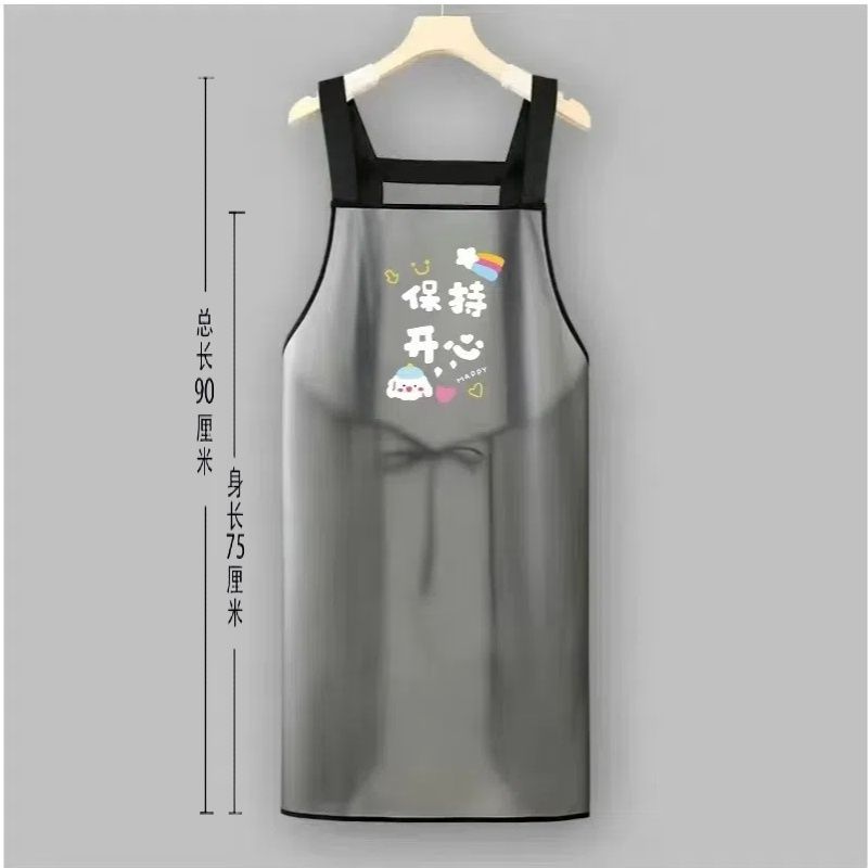 TPU 新しい透明防水エプロン家庭用キッチンレストラン耐油男性と女性のインターネット有名人ファッション食器洗い水生特殊|undefined