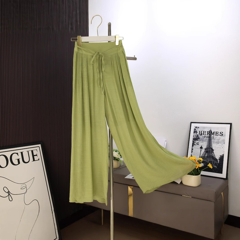 2024 Summer New Cotton and Linen Wide Leg Skirt High Waist Loose Casual Pants Skirt Thin Dagging Linen Skirt Pants Long Pants 2024 Summer New Cotton and Linen Wide Leg Skirt High Waist Loose Casual Pants Skirt Thin Dagging Linen Skirt Pants Long Pants