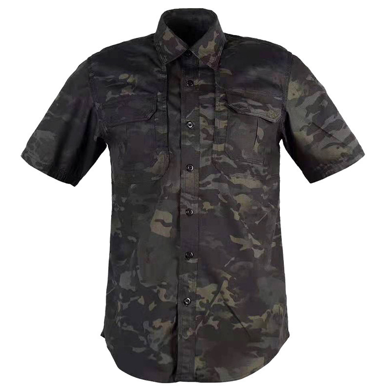 Táctica al aire libre camisa de manga corta de verano viajero ropa de camuflaje transpirable bolsillo 511 camisa camisa superior caqui hombre