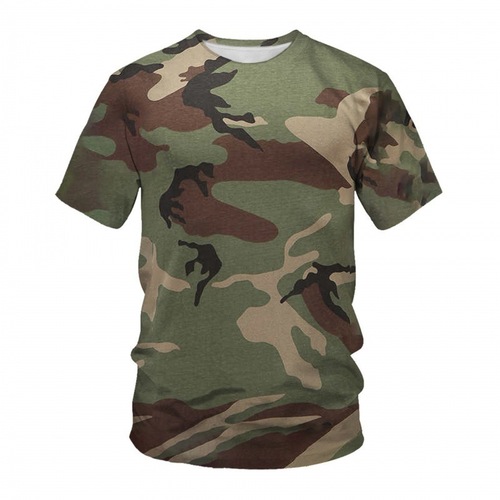 Men's 3D Digital Printing Camouflage Crew Neck Short Sleeve T-Shirt for Summer