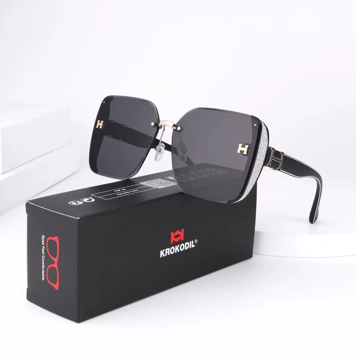 789 7705时尚多边形太阳镜2024新款欧美无框潮流防晒户外街拍墨镜