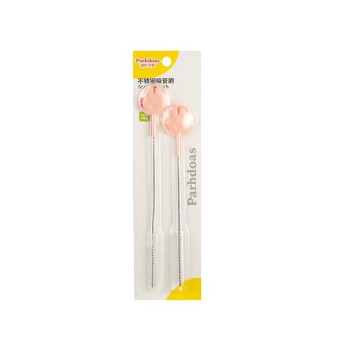 Pebabette Children's Straw Brush Set Cartoon Handle Nipple Brush Stainless Steel Straw Brush Soft Tube Brush 73912