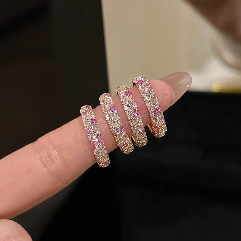 Rosa Ring Mit Bunten Edelsteinen Für Damen Schmuck Accessoires_voghion.com