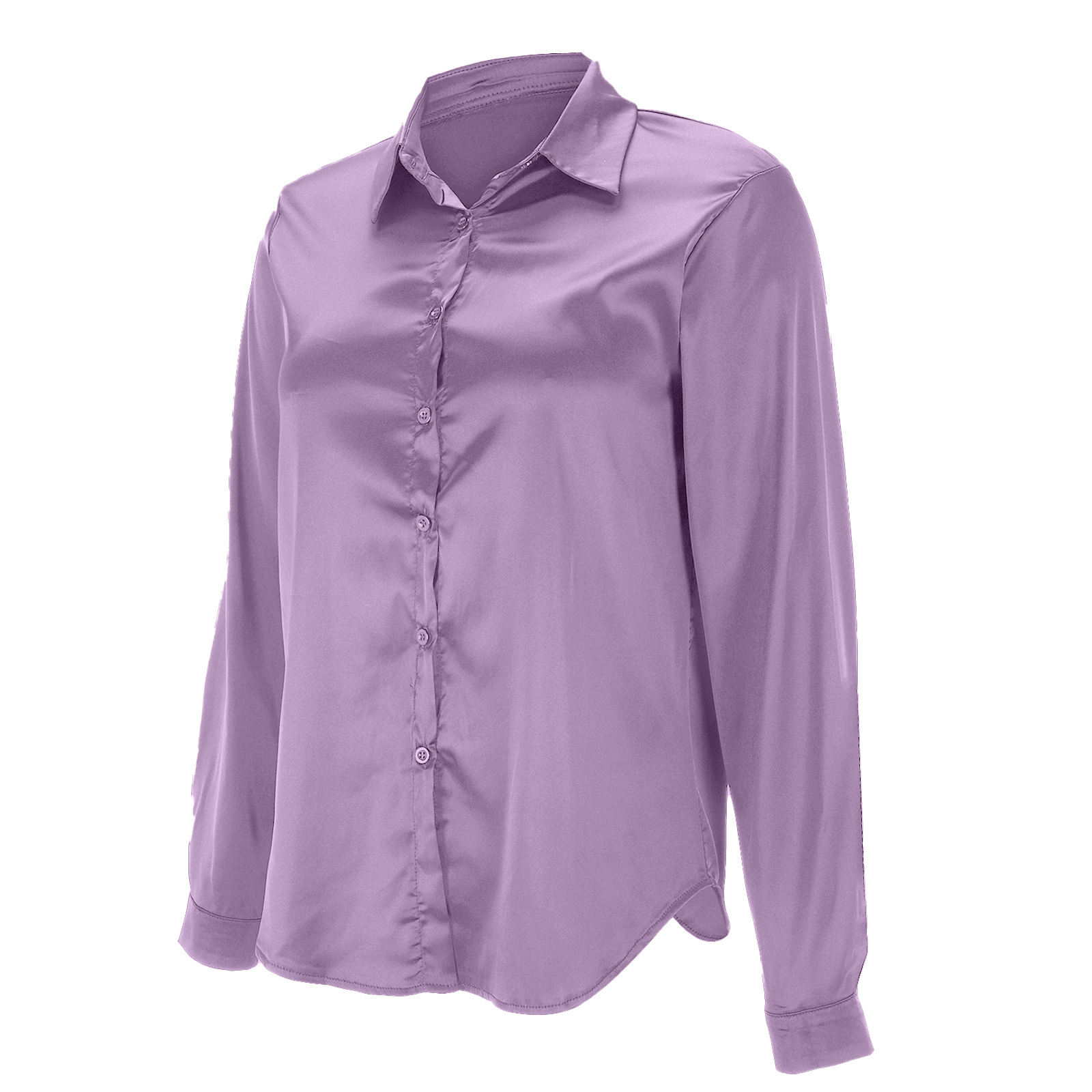 Popular Item On 's European And American Independent Sites: Women's Pullover V-neck Solid Color Elegant Satin_ecoleips.com