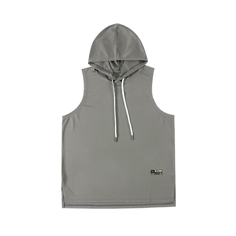 Verano con capucha Chaleco de los hombres al aire libre baloncesto deportes camiseta sin mangas ropa de fitness chaleco suelto camiseta sin mangas de los hombres