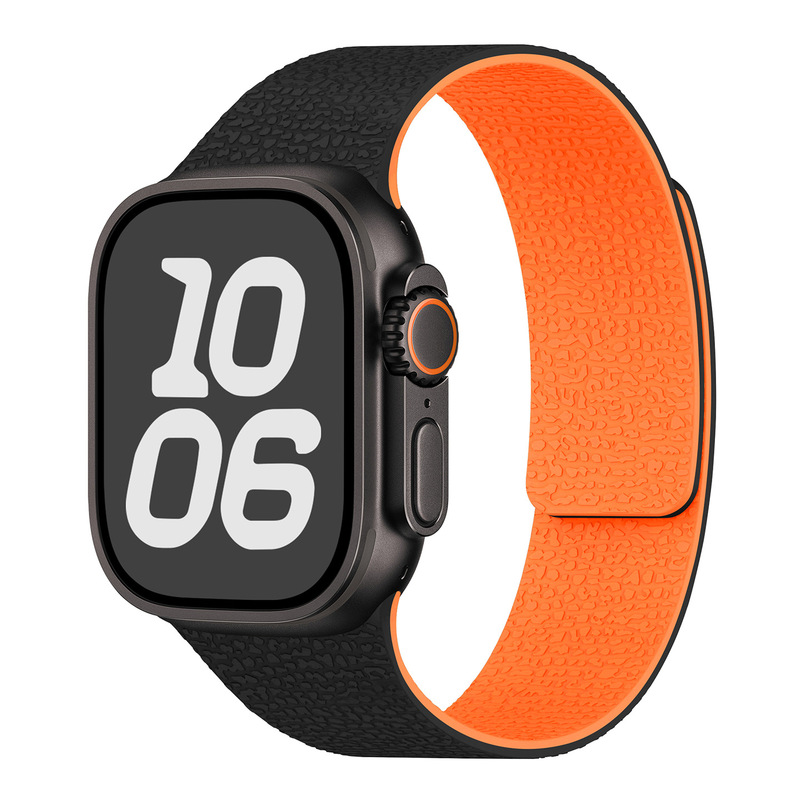 Apple Watch1-11世代/Ultra1-3/SE3に適しています。ライチ柄のソフト磁性シリコンストラップです。|undefined