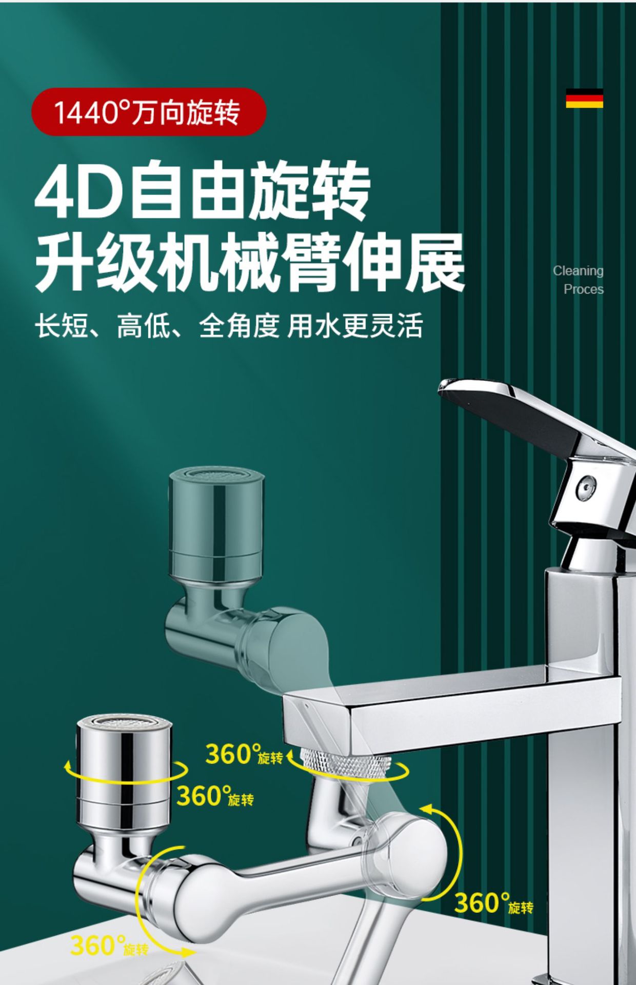 Copper mechanical arm, universal faucet, bubble maker, washbasin, rotatable faucet, swing arm, anti-splash wonder, extender undefined