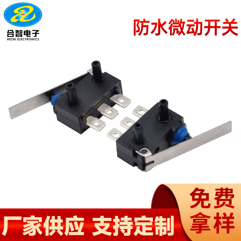 H3-D4小型防水微动开关孔脚双柱防水限位充电枪开关密封微动厂家
