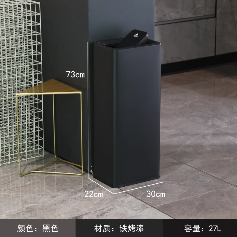 ステンレス製ゴミ箱、浴室用ペーパータオルロッキング蓋バケツ、大容量オフィスロビー廊下直接投げ収納バケツ|undefined