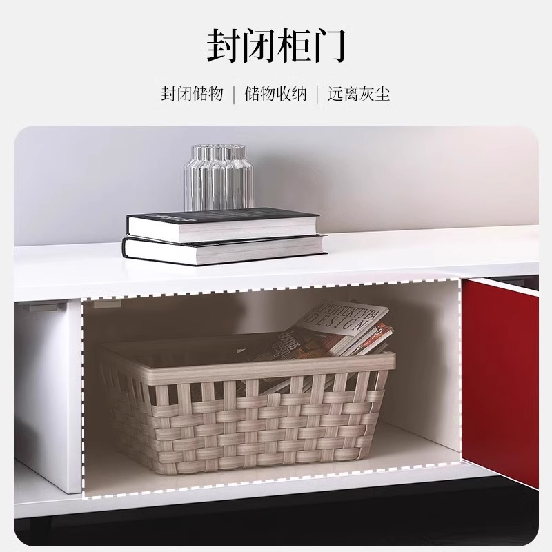 Gabinete de televisión moderno y simple tipo de casa pequeña 2024 nuevo tipo de sala de estar almacenamiento de almacenamiento en el suelo doméstico gabinete de televisión integrado