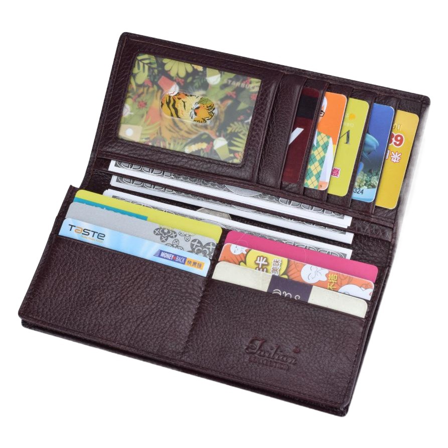 Talian Genuine Cowhide Men's Wallet Business Suit Multi-Card Slot Long Wallet Gift Box Wallet Wholesale