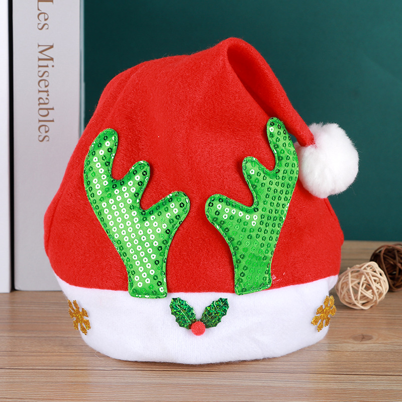 Cappello di Babbo Natale per bambini di Natale, decorazione a forma di testa di cervo per adulti, decorazione per piccoli regali per l'asilo dei cartoni animati_voghion.com