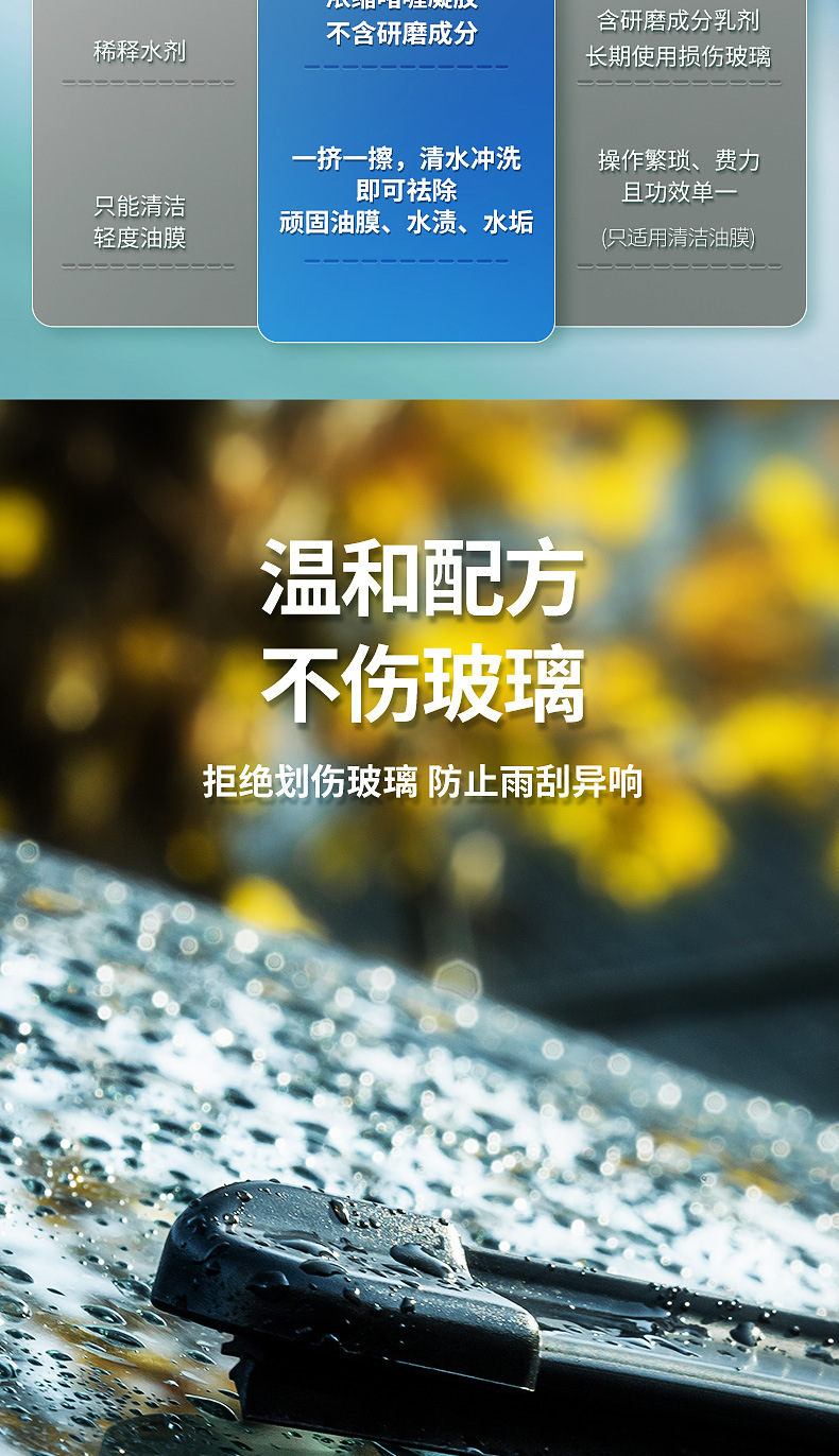 Baoneng oil film remover front windshield car remover water stain strong decontamination window cleaner