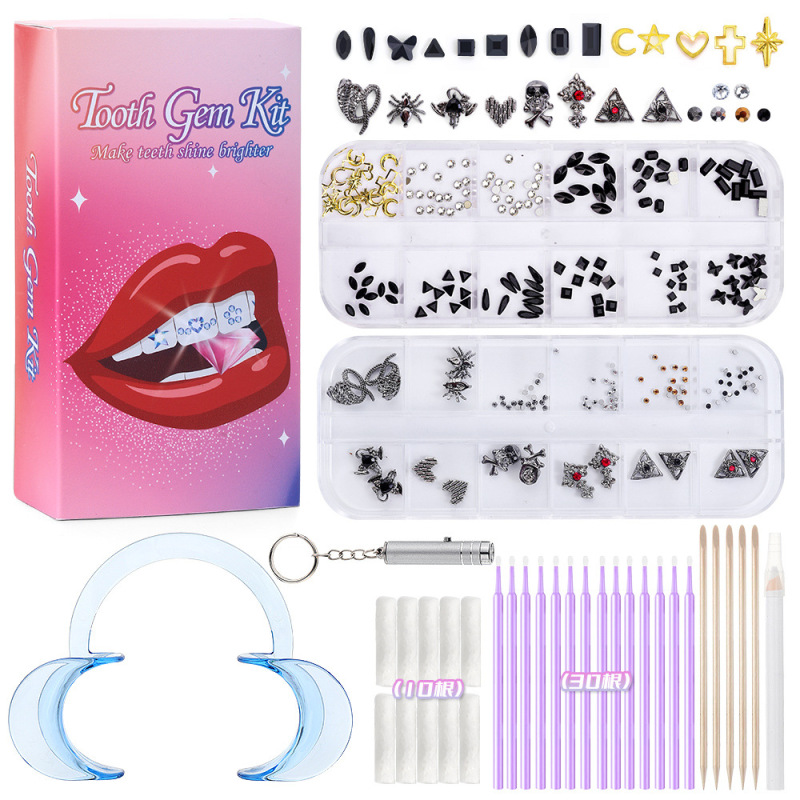 希音の熱い販売の歯のドリルのセットの平底の愛の馬の目のドリルの多種の型番の美の歯の飾りはツールのセットを持ちます。|undefined