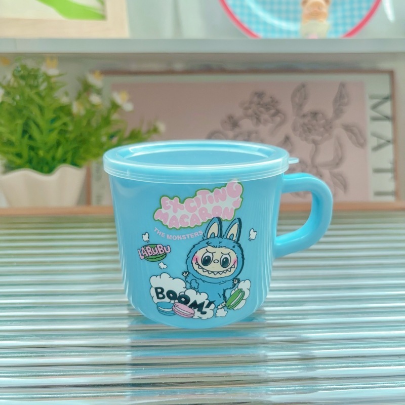 子供用ハンドルウォーターカップ幼稚園飲料水カップステッチ蓋付きマカロン漫画ミルクドリンクカップ|undefined