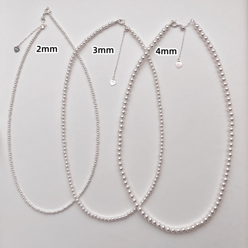 S925纯银施家珍珠项链女极细baby小米珠轻奢小众2025新款爆款颈链