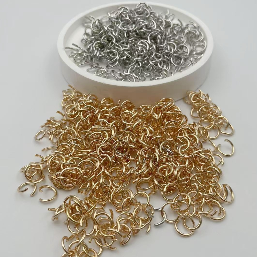 Open Ring Small Accessories DIY Handmade Jewelry Keychain Connecting Ring Material Metal Movable Single Ring Gold Silver