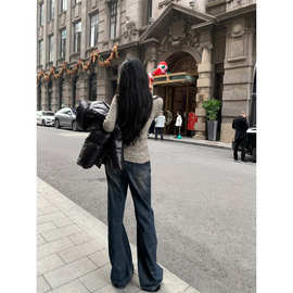 JINYI【一条神裤】版型正 美式复古新款宽松直筒裤拖地高腰牛仔裤