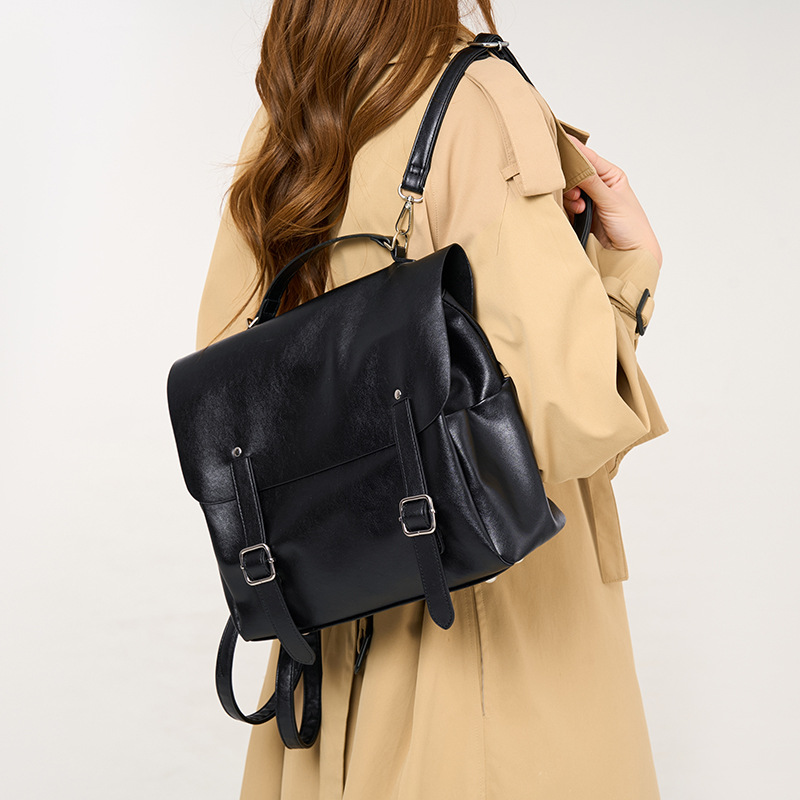 Vintage Lederrucksack Für Damen College Style Pendler Tasche_voghion.com