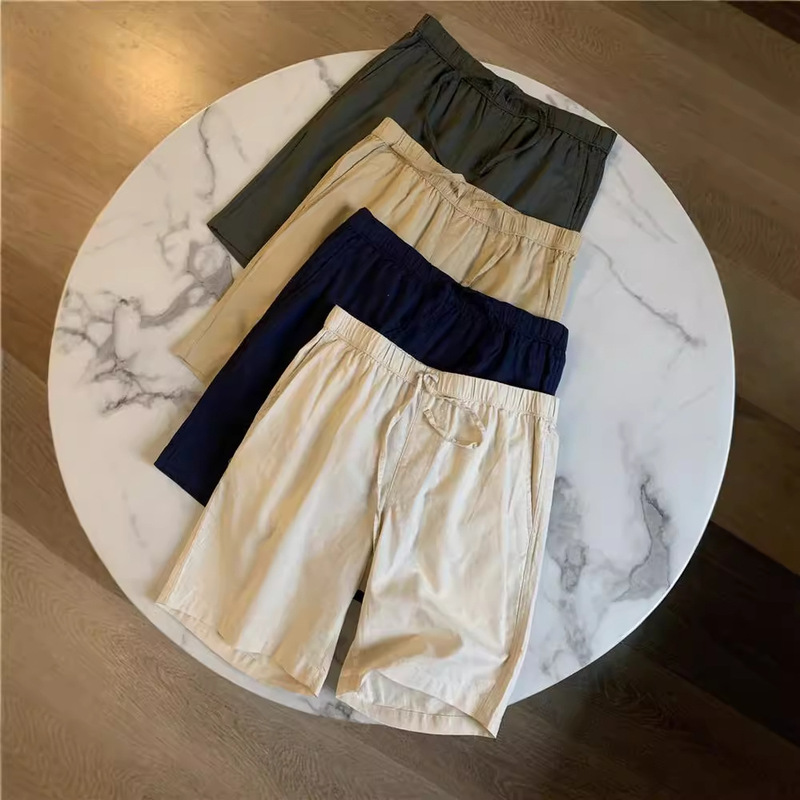 All Hemp Material! ! 2024 Summer Imported Imitation Linen Moisture-Absorbent Breathable Elastic Waist Five-Point Shorts Mid-Pants for Men