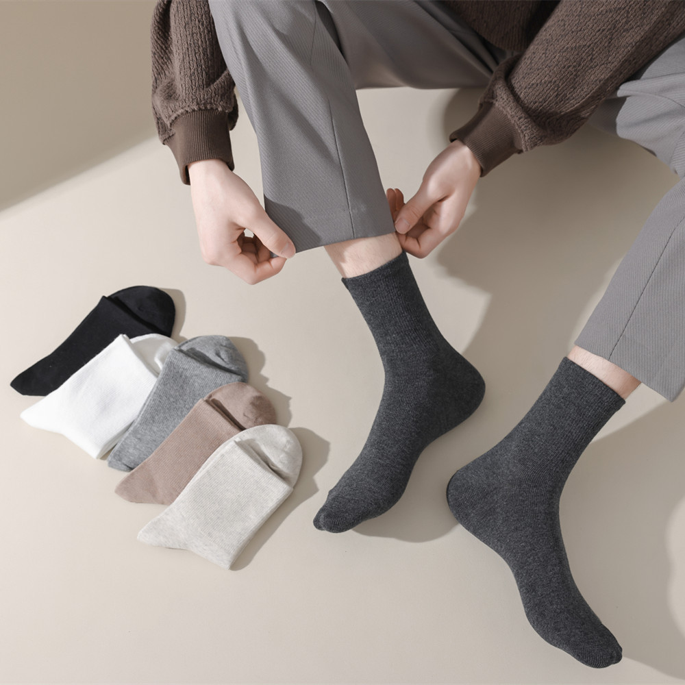 Calze crew da uomo in cotone traspirante morbide ed elastiche_voghion.com