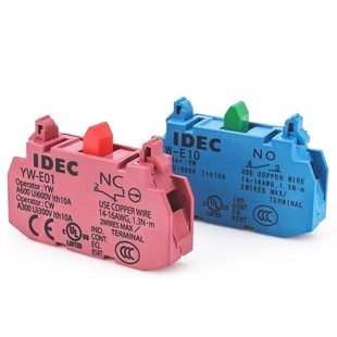 IDEC Hequan YW series 22mm aperture button switch auxiliary contact normally open YW-E10 01