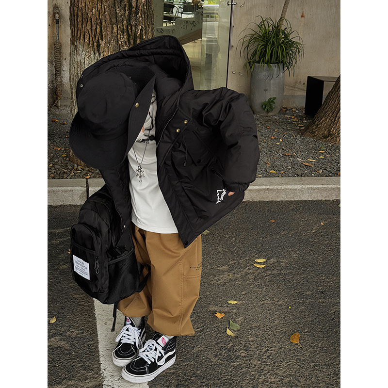 Baoduro ropa infantil chaqueta acolchada para niños 2023 nueva chaqueta acolchada de algodón ropa de invierno para bebés chaqueta acolchada de algodón para niños engrosada moda