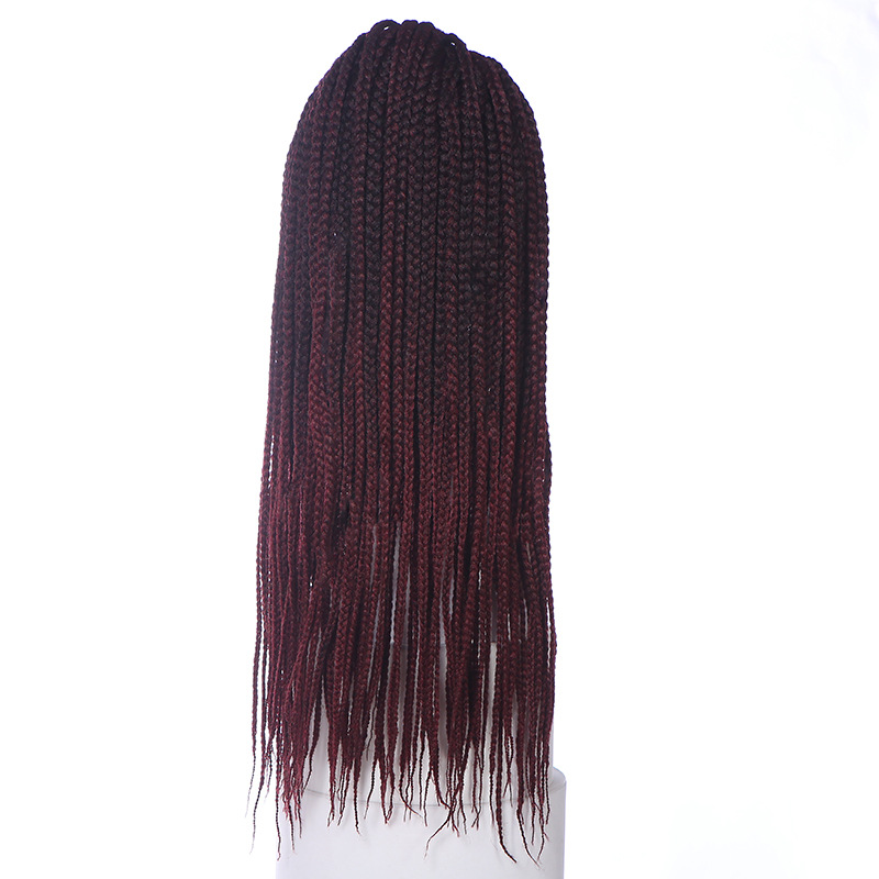 Modelo de moda de Europa y los Estados Unidos en color de dos hebras de fibra de fricción de cuerda trenzada reggae cabeza peluca de fibra química delantera encaje LW0229