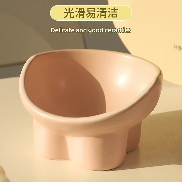 Gato Tazón de cerámica tazón de comida para gatos tazón de perro tazón de comida tazón de arroz para gatos tazón de agua de gran diámetro tazón oblicuo tazón antidetonante suministros para mascotas