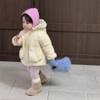 Зимняя хлопчатобумажная одежда для девочек Зимняя толстая хлопчатобумажная куртка для детей корейская детская теплая хлопчатобумажная одежда зимняя одежда