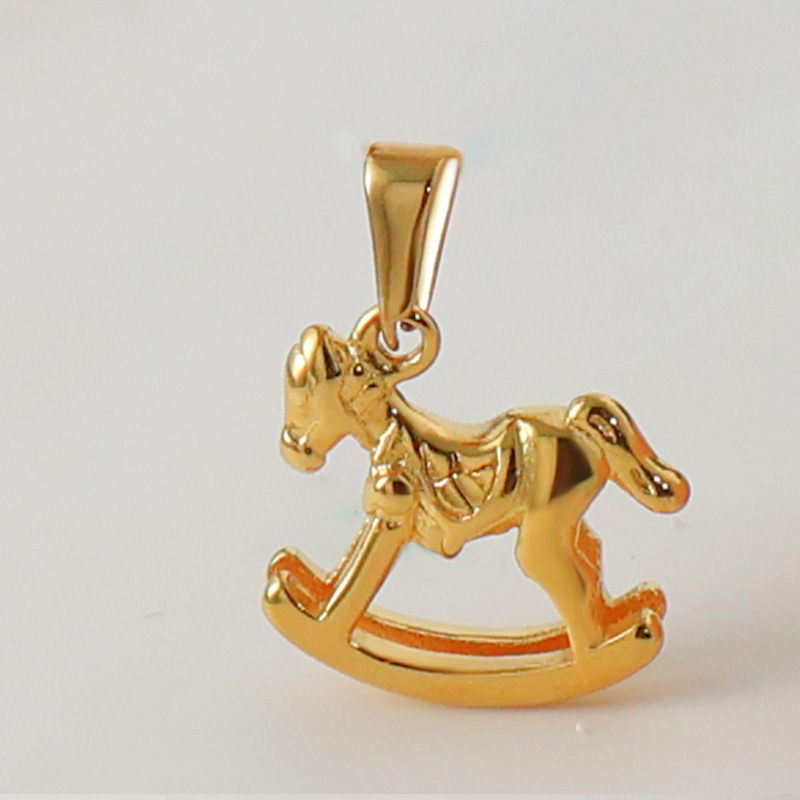 5g Weight Pendant Jewelry Making Type Real Gold Plated Plating Material DIY Jewelry Accessories Classification 1 Piece Quantity 304 Stainless Steel Material Horse Pattern Elegant, Simple Style, Streetwear Style Waterproof Non Tarnish, Plating Craft 1 Piece 304 Stainless Steel Real Gold Plated Horse Pendant DIY Jewelry Accessories 9