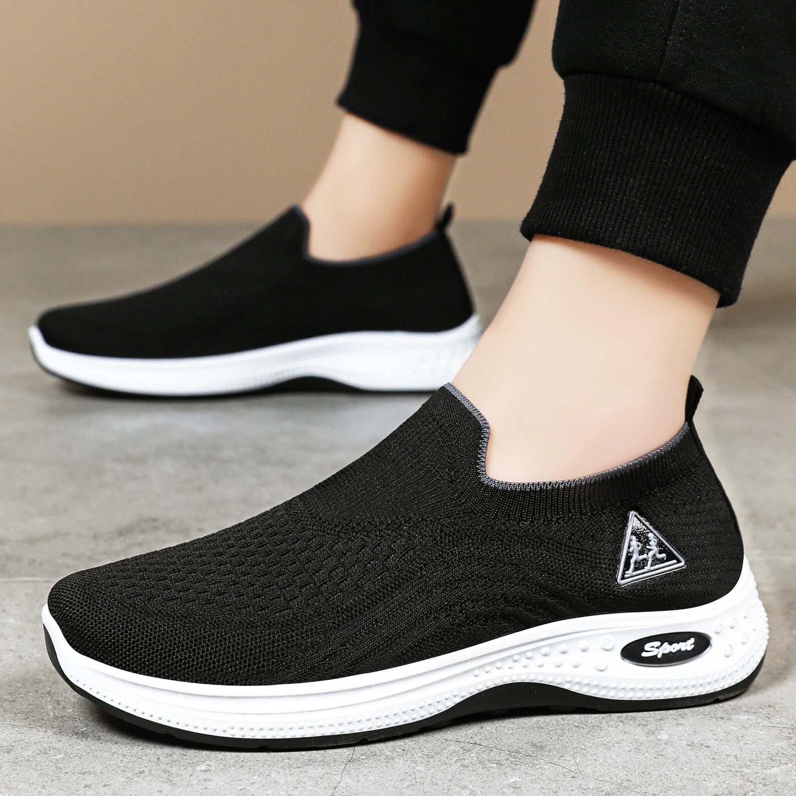 Мужская обувь Летняя новая дышащая одиночная обувь дикая удобная сетка старая мужская обувь из Пекина мягкая подошва