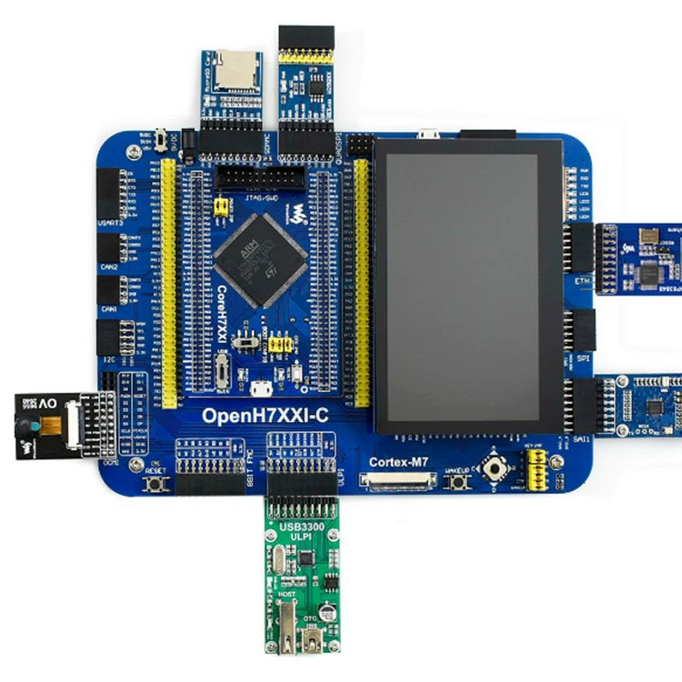 Плата ядра STM32H743iit6 разработческая плата содержит модули последовательного порта для доступа к различным периферийным модулям